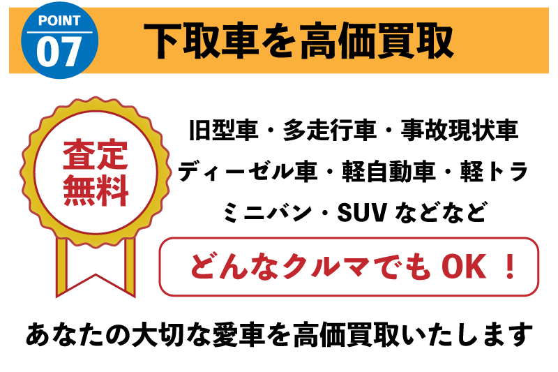 ウッドベルが選ばれる理由⑦下取車高価買取